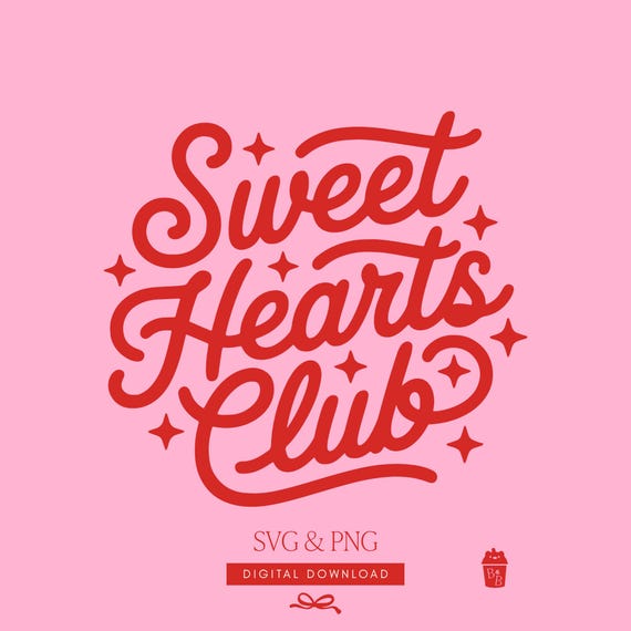 Sweet Hearts Club Valentines Svg Quote, Kids Shirt Png, Cursive Valentines Day Pngs