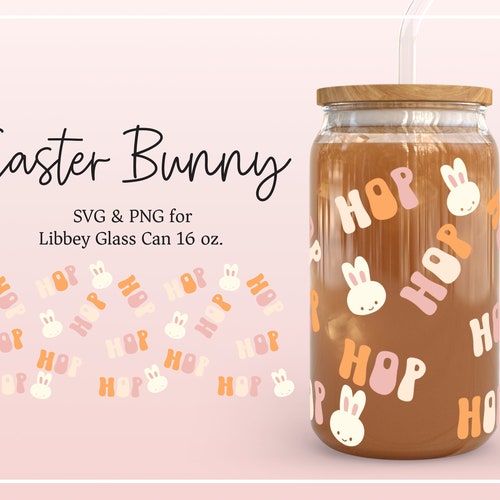 Marshmallow Bunny Can Glass Wrap Easter SVG Bunny SVG Easter - Etsy