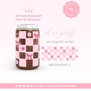 Kopp Wrap SVG Cutfile, Flickigt Rutiga Rosetter Digital Design