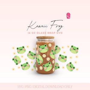 Frosch Libbey Glas svg, Glasdose Cutfile, Libbey svg Designs, Kawaii, Eiskaffeeglas svg, Libbey Glasdesigns, Frosch svg