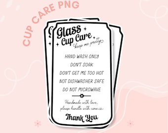 Libbey Glasdosenbecher Pflegeanleitung PNG (Digitaler Download)