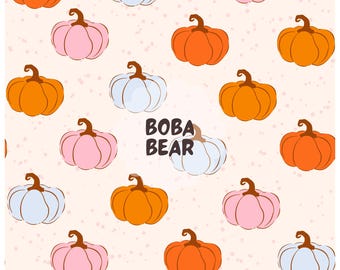 Fall Pattern Pumpkins Seamless Repeat Pattern for Fabric Sublimation