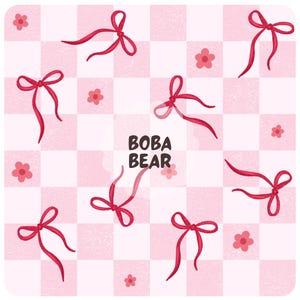 Red Coquette Bows Seamless Pattern: Preppy Digital Paper (PNG)