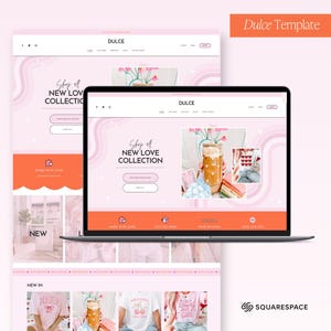 Progettazione di siti Web e-commerce PLR e MRR di Squarespace, sito Web di Squarespace rosa, modello di Squarespace per e-commerce, modelli PLR