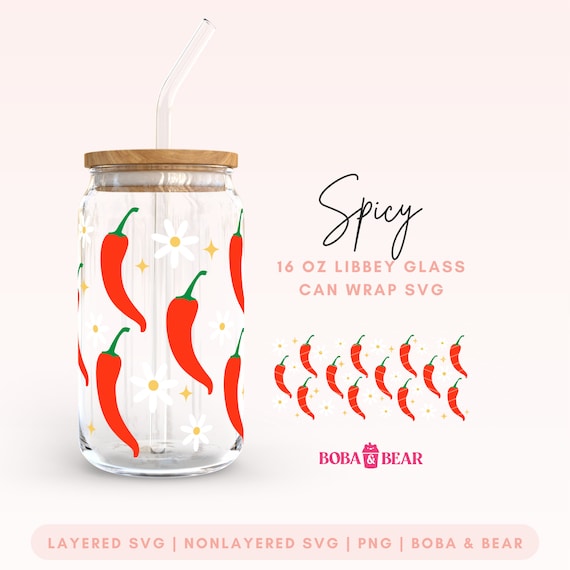 Glass Can Cutfile, Chili Pepper Svg, Libbey Svg Designs