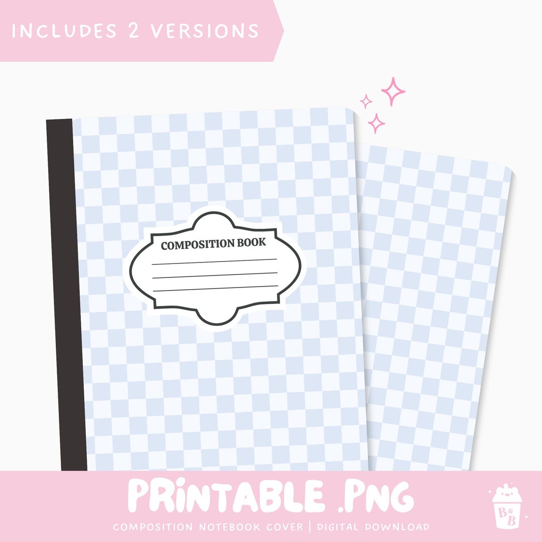 Printable Composition Notebook Cover: Blue Designs (digital Download ...