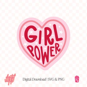 Girl Power Aufkleber Design PNG, süße trendige Girly Ästhetik, Design für Shirts, Aufkleber, Libbey Glass svg, Tassen, Tragetaschen