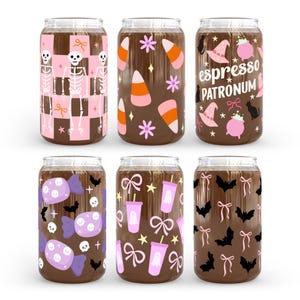 Paquete SVG de latas de vidrio para Halloween: diseños de envolturas para vasos de Libbey (descarga digital)