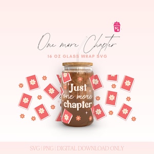 Book Libbey Glass Can Wrap SVG: Reading Lover Design (Digital Download)