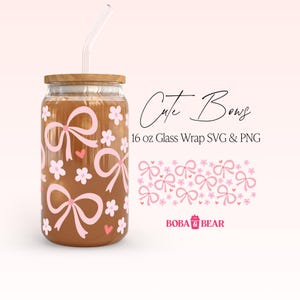 Avvolgibicchieri con fiocchi, Avvolgibicchieri in vetro Libbey Girly, File di taglio per lattine in vetro con fiocchi, Design di avvolgimento bicchieri carino e alla moda 2025