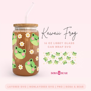 Frog Libbey Glass Svg, Glass Can Cutfile, Libbey Svg Designs, Giftful Glass Cans, Ice Coffee Glass Svg, Libbey Glass Designs, Frog Svg