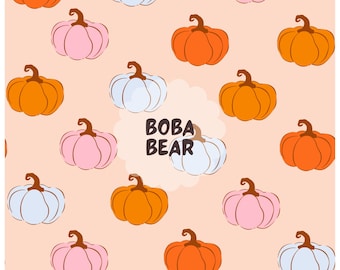 Fall Pattern Pumpkins Seamless Repeat Pattern for Fabric Sublimation
