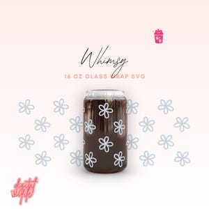 Fleurs de printemps ligne peuvent emballer le verre SVG, Svg de printemps pour Libbey Glass, emballage de coupe simple pour Cricut, conception de coupe florale mignonne