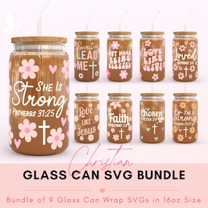 Christliches Glasdosen-Svg-Bundle, Libbey Glas-Bundle, Libbey Glasdosen-Bundle, Libbey SVG-Bundle, Bibel-Vers, Libbey Designs