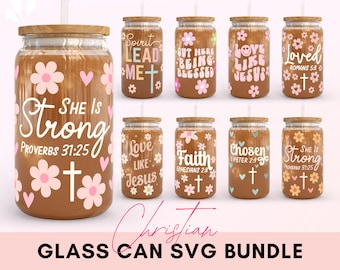 Christian Libbey Glasdose SVG Bundle: Bibel-Vers-Designs (Digitaler Download)