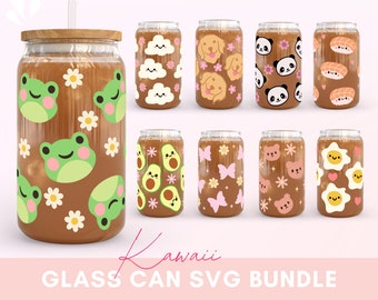 Glass Can Svg Bundle, Libbey Glass Bundle, Libbey Glass Can Bundle, Libbey Svg Bundle, Glass Can Cutfile,Kawaii Cuteness Svg, Libbey Designs