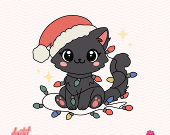Christmas Cat SVG PNG File, Christmas SVG for Stickers, Shirts, Totebags