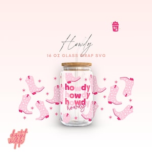 Cowboy Libbey Glasdosenverpackung, Cup Wrap svg, Cow Girl Boots, Western Libbey SVG Designs Boba und Bär, Howdy, Bachelorette svg