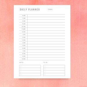 PRINTABLE Daily Planner Minimalist Planner Insert Instant Download ...
