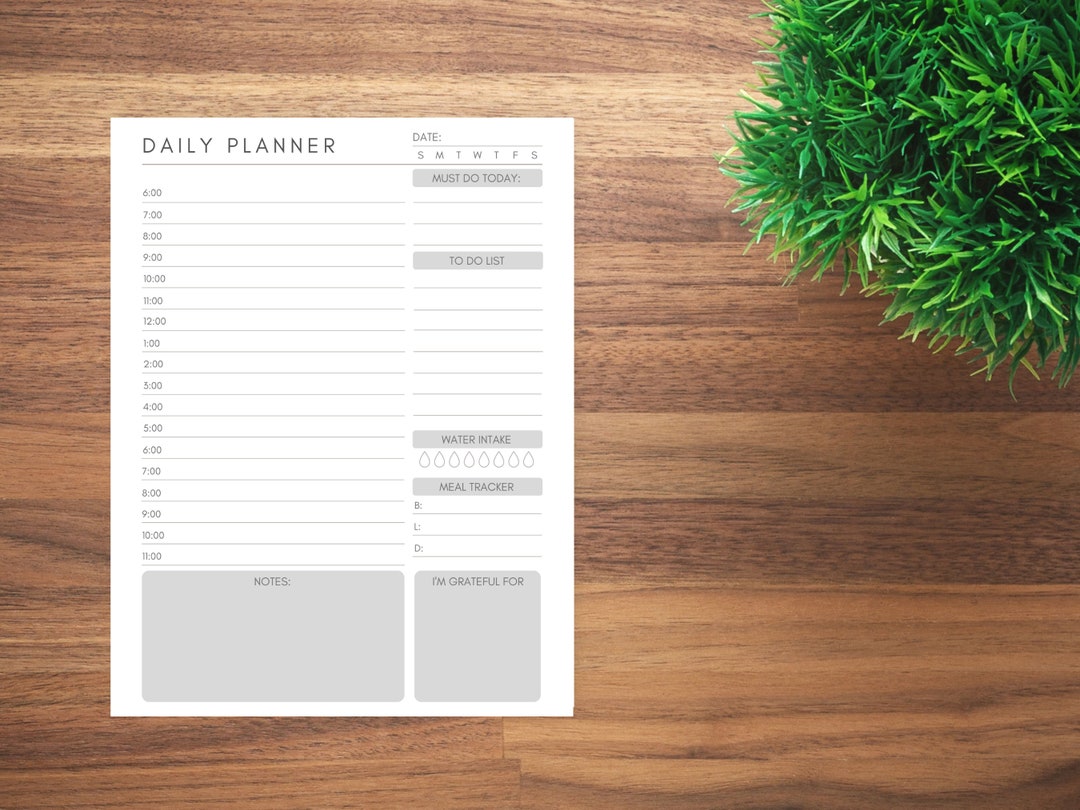 PRINTABLE Daily Planner Minimalist Planner Insert Instant Download