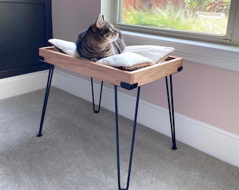 Modern Cat Bed, Wood and Metal Cat Bed, Fine Cat Furniture, Luxury Cat Bed, Designer Cat Furniture