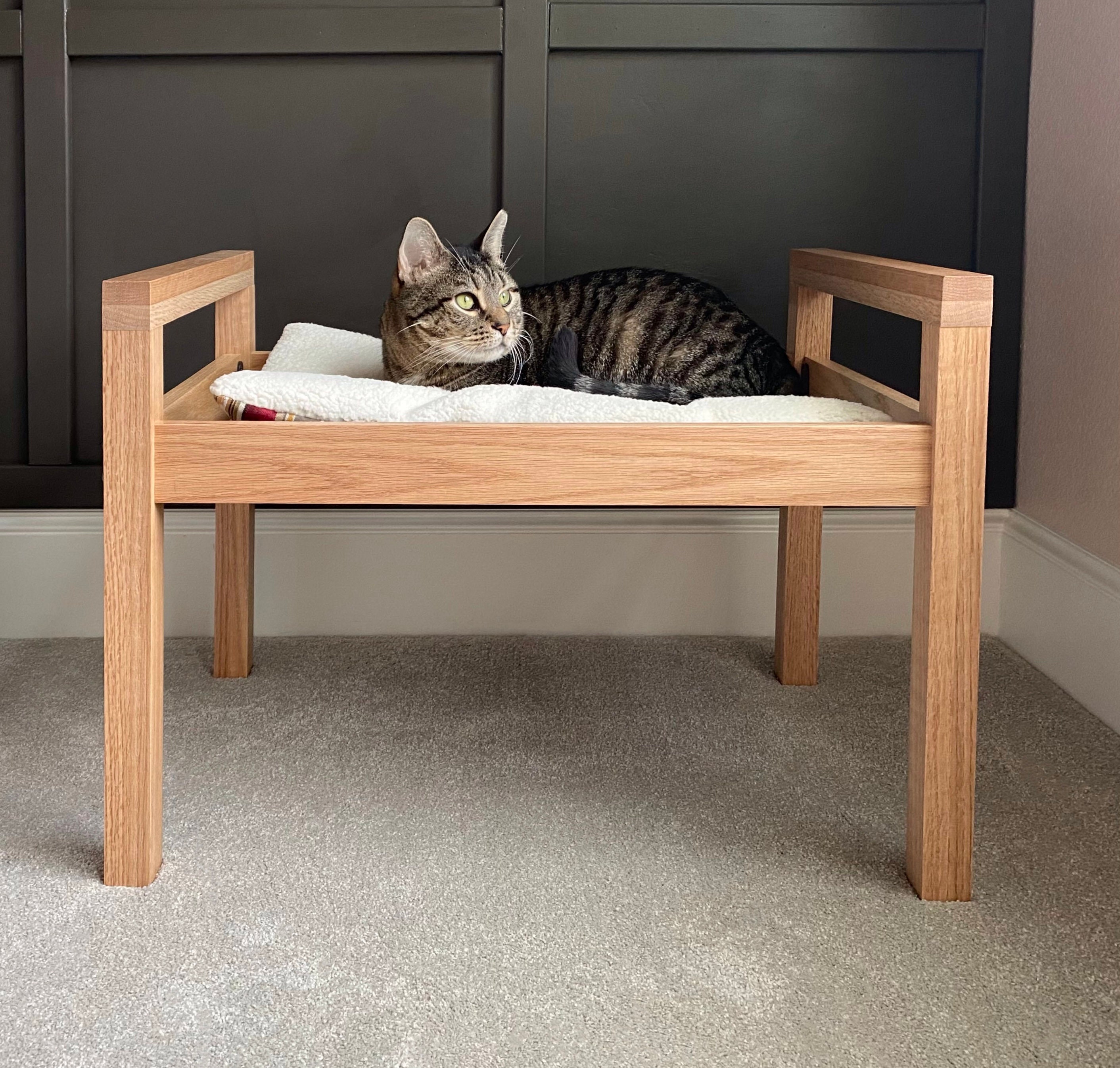 Wooden Cat Bed Oak Cat Bed Furniture for Cats Luxury Cat