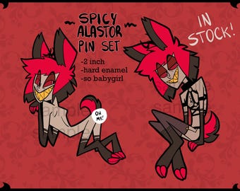 5 cm Spicy Alastor Hazbin Hotel Emaille Pins