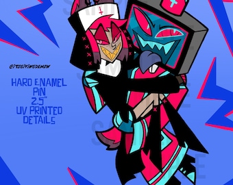Nun Alastor & Priest Vox Emaille Pin