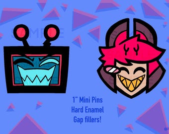 Hazbin Hotel Vox & Alastor Mini Enamel Pins 1”