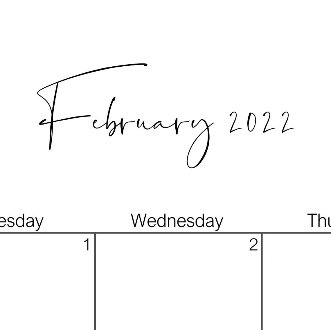 printable-blank-calendar-2022-with-notes-space-classic-etsy