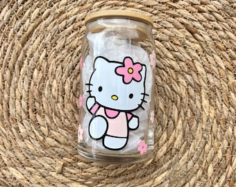 Cute Kitty | with Lid and Straw | 16oz Cup | Gift Ideas | Tumblers & Cups | Birthday gift |