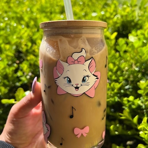 Miss Marie| Marie | Kitty | with Lid and Straw | 16oz Cup | Gift Ideas | Tumblers & Cups | Birthday gift | Beer Can glass Cup
