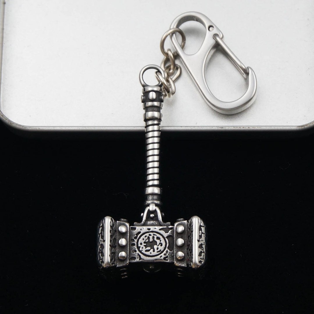 Thors Hammer Viking Style Mjolnir Claw Clasp Keyring Keychain Etsy