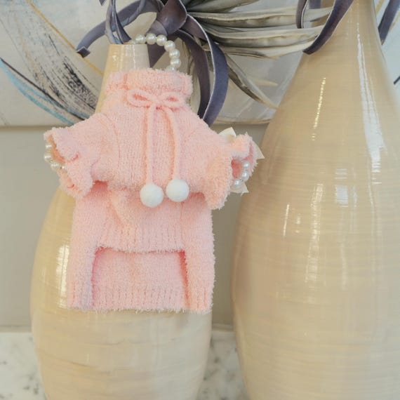 little flower pink sweater.dog clothes.pet clothes.pink fuzzy dog sweater gift.dog outfit.