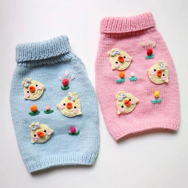 Handmade Dog Clothes Pink Dog Sweater Blue Dog Sweater Pet Etsy