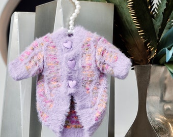 Purple fuzzy dog swetaer,soft purple heart dog sweater with sleeves. small and medium dogs.pet clothes.