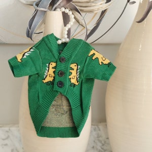 Little Dinosaur dog sweater.green sweater.cat clothes.pet clothes.