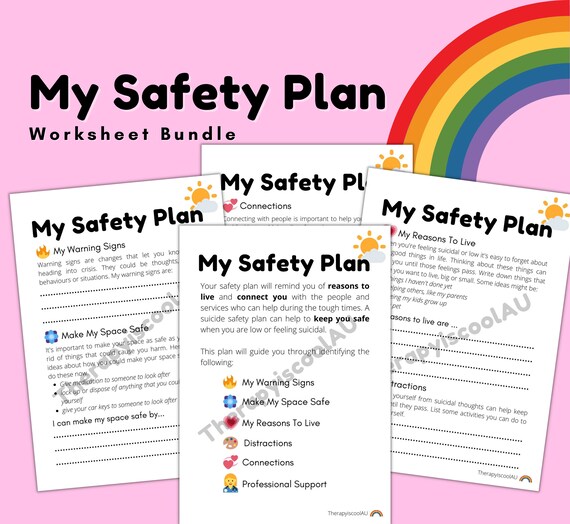 My Safety Plan Worksheet Psychology Mental Health Etsy
