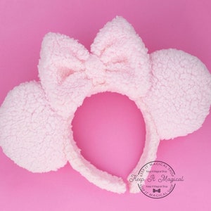 Sherpa Minnie Ears Light Pink Ears Plush Mickey Ears Baby Pink Sherpa Minnie Ears Pink Teddy Bear Minnie Ears Light Pink Sherpa Mickey Ears