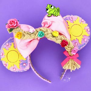 Rapunzel Ears Pascal Tangled Minnie Ears Tangled Ears Princess Rapunzel Mickey Ears Rapunzel Dress Tangled Princess Ears Rapunzel Crown hair
