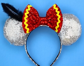 Dumbo Mickey Mouse Ears, Dumbo Minnie Mouse Ears Dumbo Ears Dumbo Costume Bow Sequin Halloween Minnie Ears Character Ears Flying Elephant