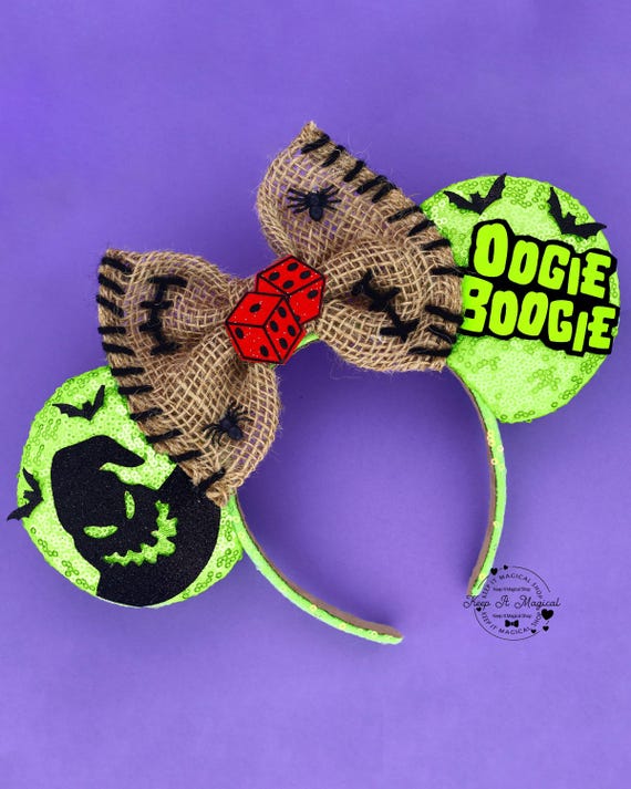 Oogie Boogie Ears Halloween Mickey Ears Oogie Headband Villian Mickey Ears Oogie Halloween Ears Oogie Boogie Halloween Ears Dice Bash Party