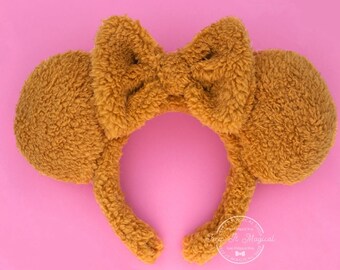 Sherpa Minnie Ears Camel Ears Sherpa Headband Camel Brown  display picture 2