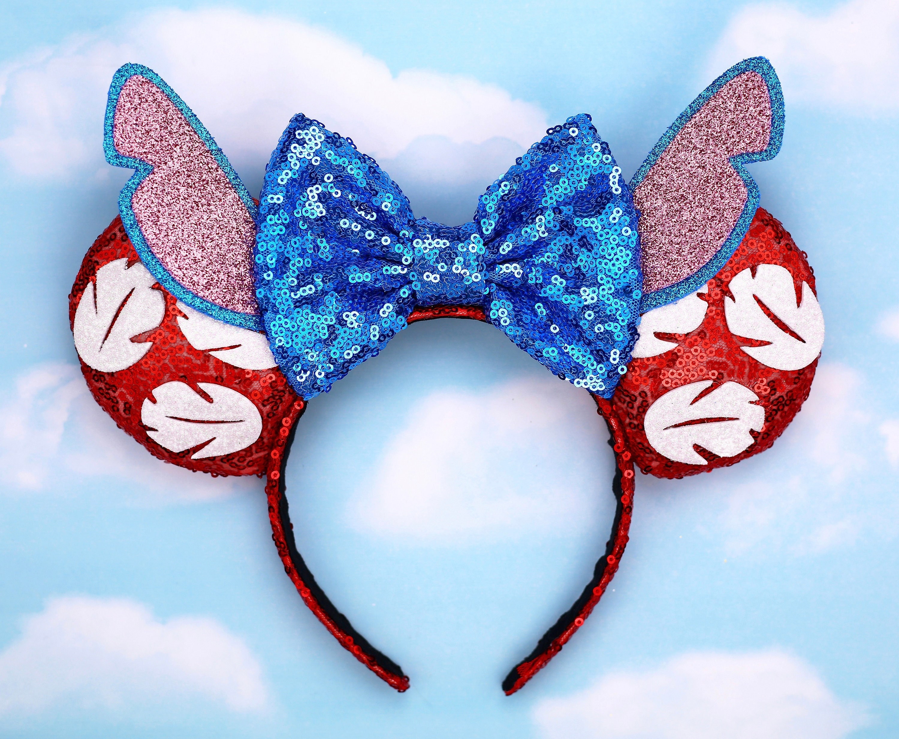 Viwind Lilo & Stitch Glitter Mouse Ear Headbands - Adjustable For Kids & Adults