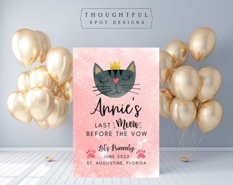 Lets Puuurrty Balloon Banner Bachelorette Party Cat Bridal Shower Cat ...