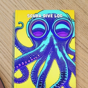 Scuba Dive Log for Women, Logbook For Men, Octopus wearing Goggles