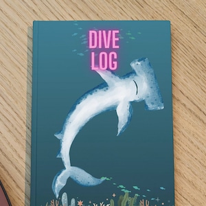 Scuba Dive Logbook for Women, Shark Diver, Diver Log Book