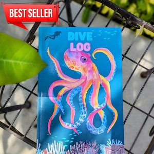 Scuba Dive Logbook for Women, Octopus Design, Scuba Gift for Her