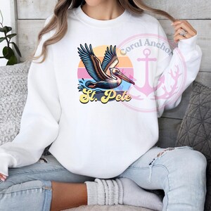 St Pete Florida Crewneck Sweatshirt - Destination Sweater - Florida Hoodie - Pelican Shirt