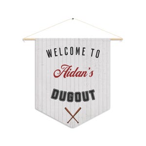 Custom Baseball Wall Pennant, Kids Room Decor, Personalized Sports Banner, Child&#39;s Bedroom Decoration, Gift for Baseball Fan